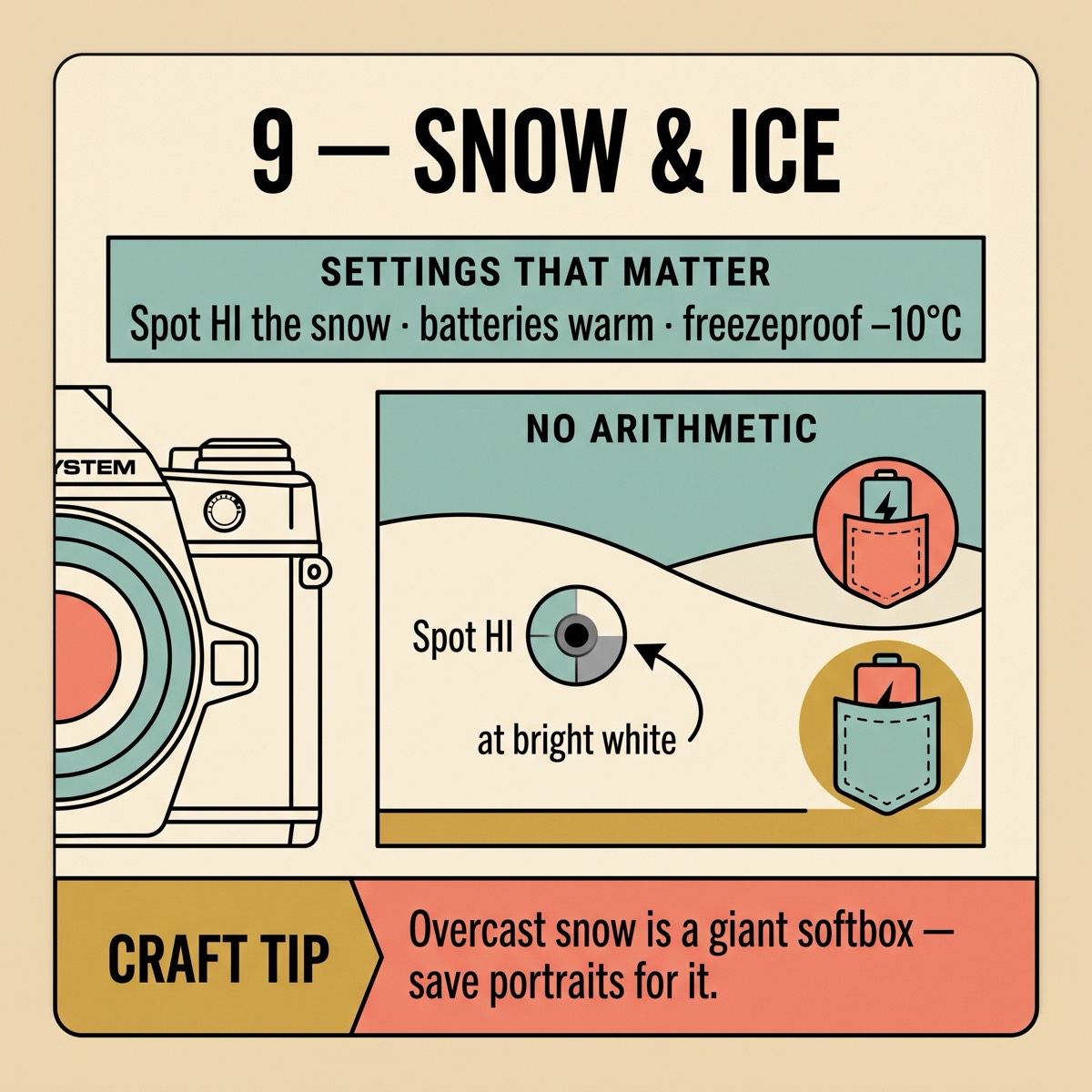 Field card infographic: Snow & Ice